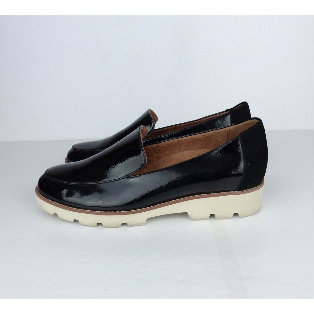 Vionic Kensley Loafers Women 8 Black Patent Leather Lug Sole Comfort Shoes - Picture 7 of 14